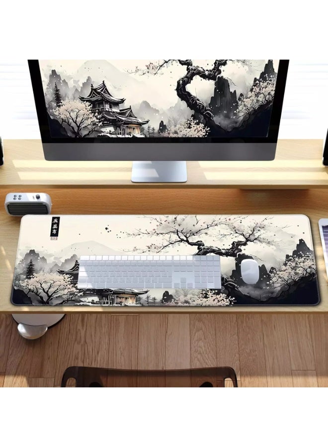 وسادة ماوس للألعاب بتصميم زهر الكرز، مناسبة للوحة المفاتيح والماوس، بقاعدة مطاطية مانعة للانزلاق - مقاس 80 × 30 سم - Image 5